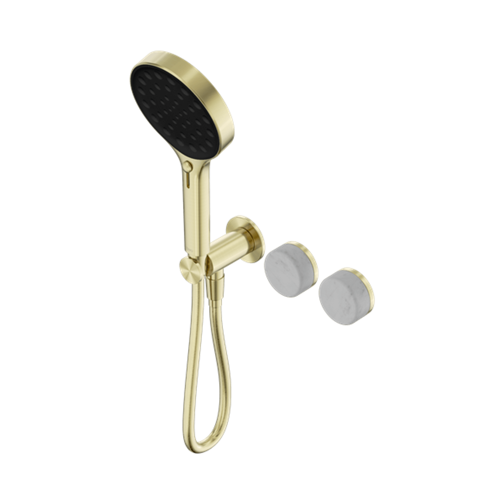 Serenity Shower System Carrara Handle And Serenity Hand Shower Brushed Gold gallery detail image