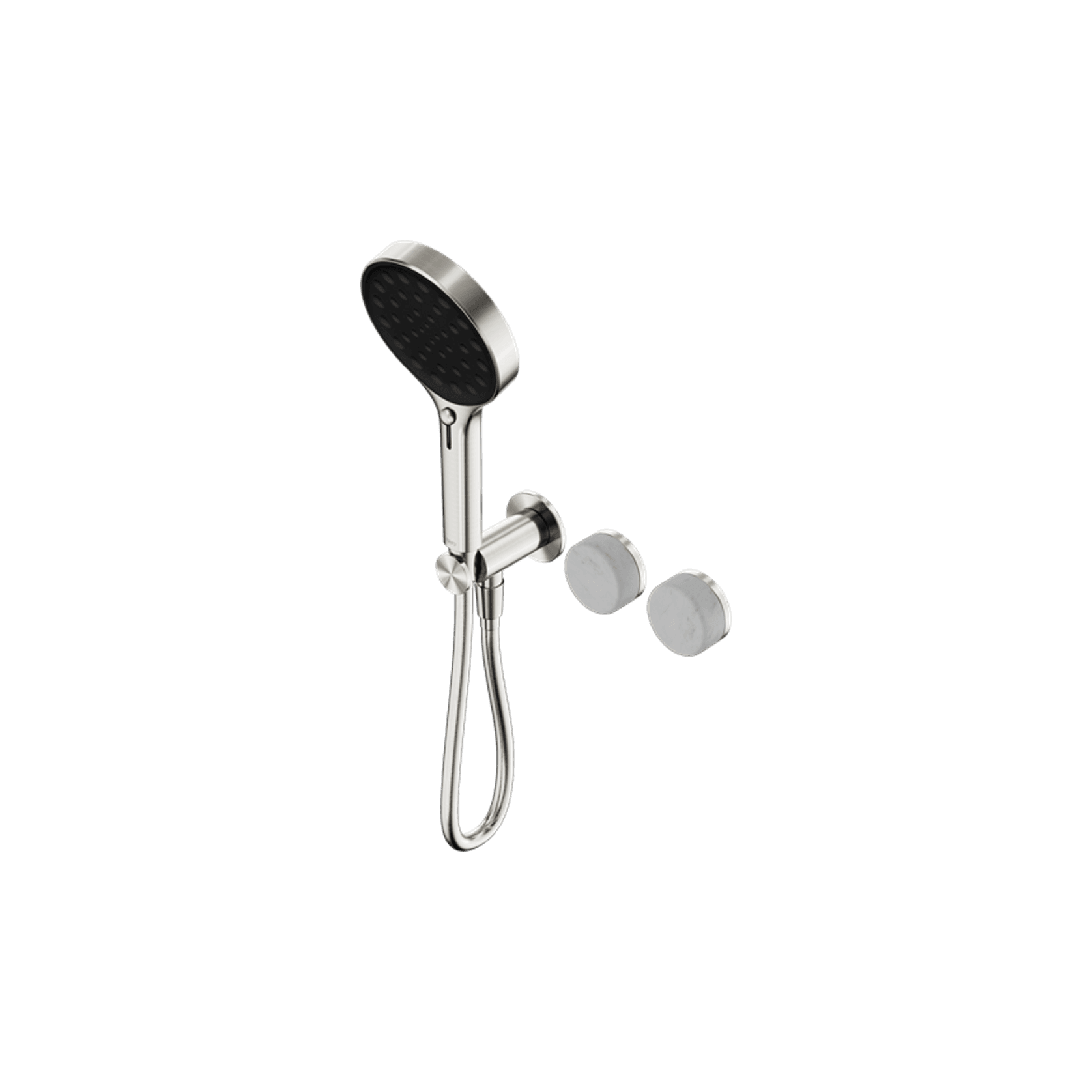 Serenity Shower System Carrara Handle And Serenity Hand Shower Brushed Nickel gallery detail image