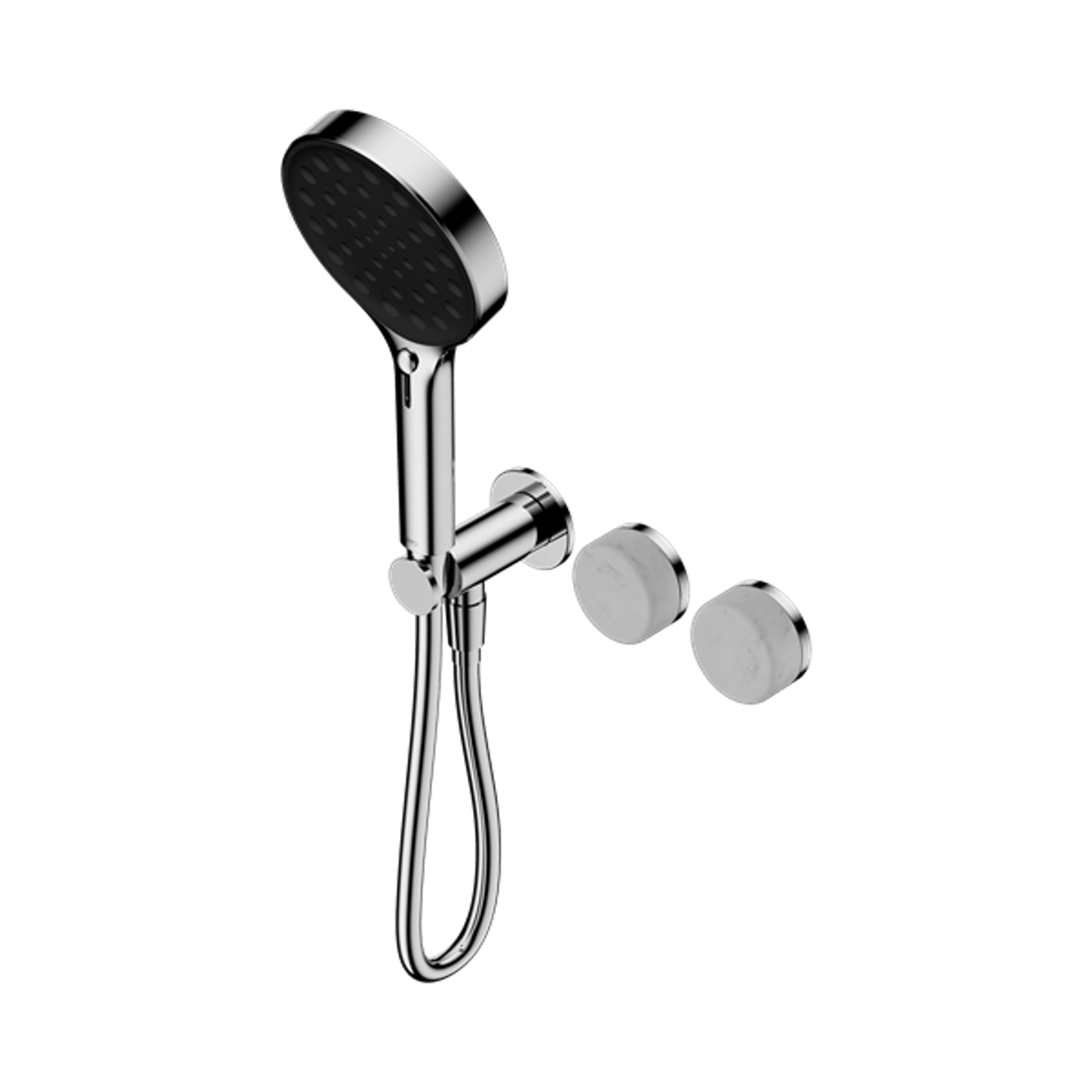 Serenity Shower System Carrara Handle And Serenity Hand Shower Chrome gallery detail image