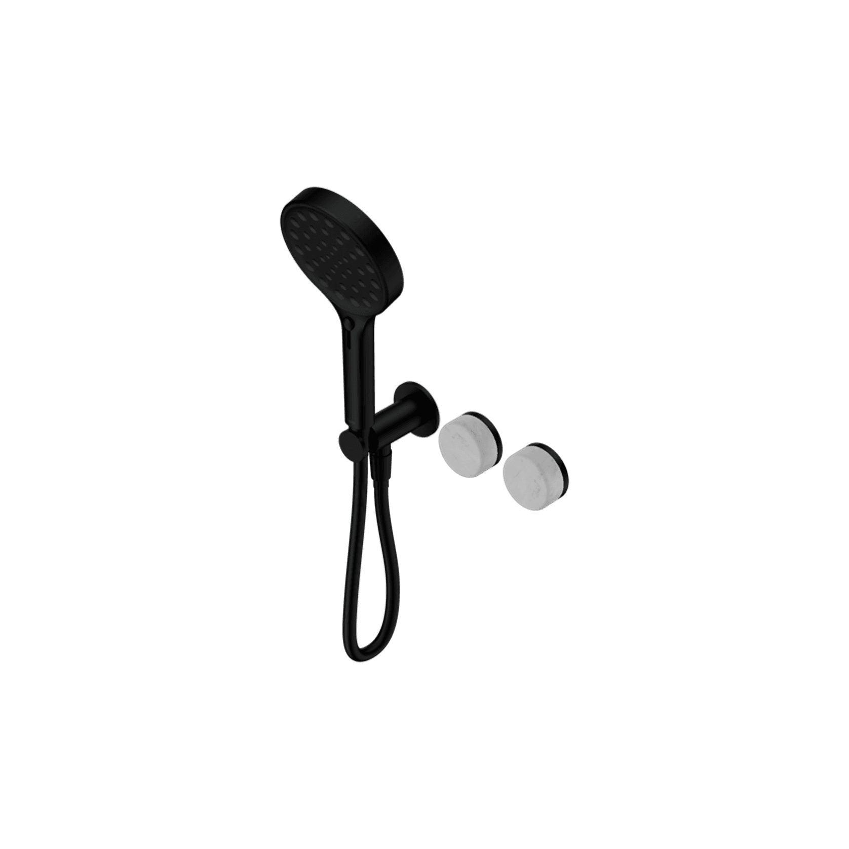 Serenity Shower System Carrara Handle And Serenity Hand Shower Matte Black gallery detail image