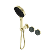 Serenity Shower System Verde Alpi Handle And Serenity Hand Shower Brushed Gold gallery detail image