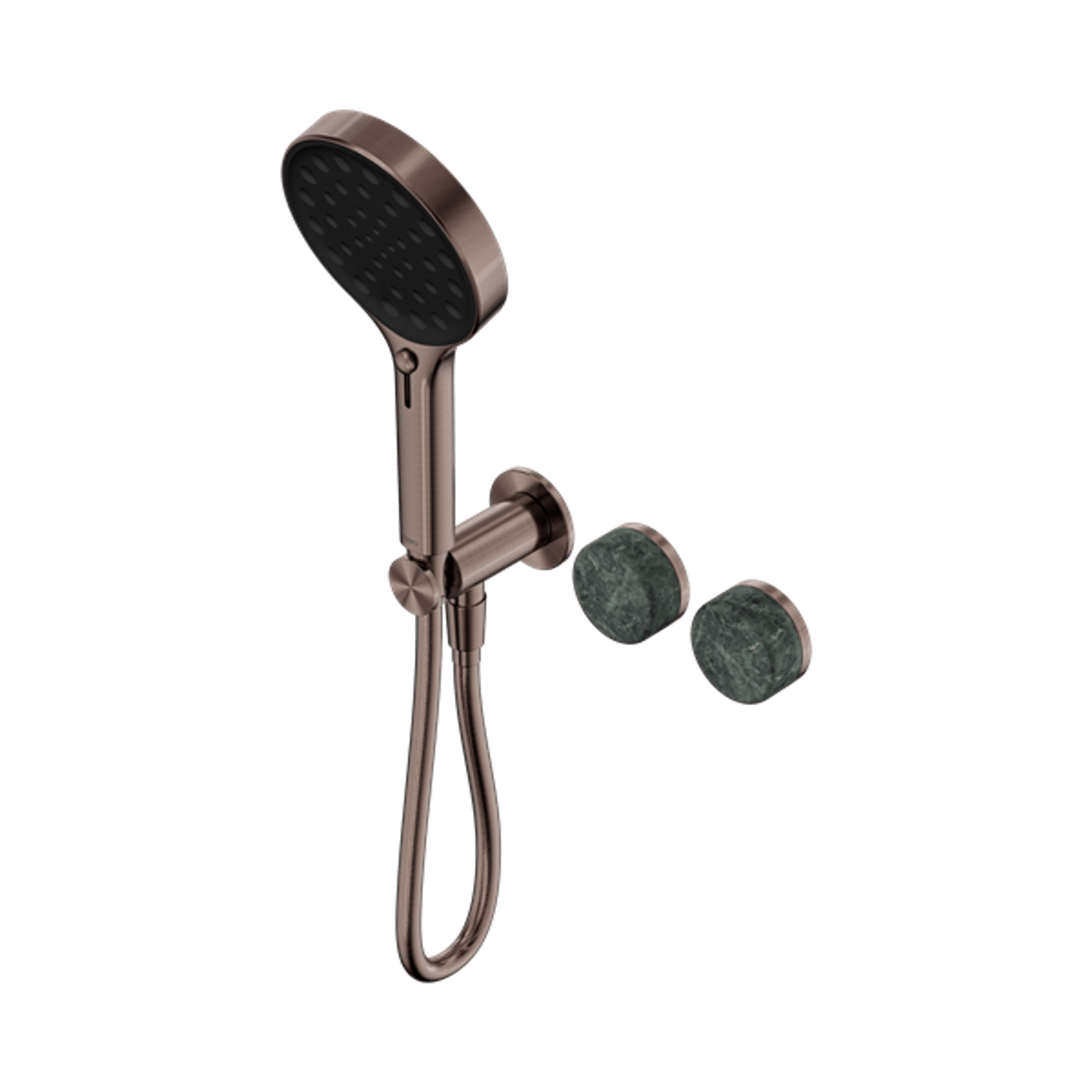 Serenity Shower System Verde Alpi Handle And Serenity Hand Shower Brushed Bronze gallery detail image