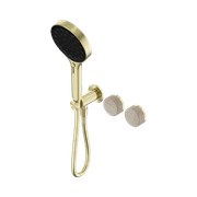 Serenity Shower System Rome Travertine Handle And Serenity Hand Shower Brushed Gold gallery detail image