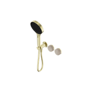 Serenity Shower System Rome Travertine Handle And Serenity Hand Shower Brushed Gold gallery detail image