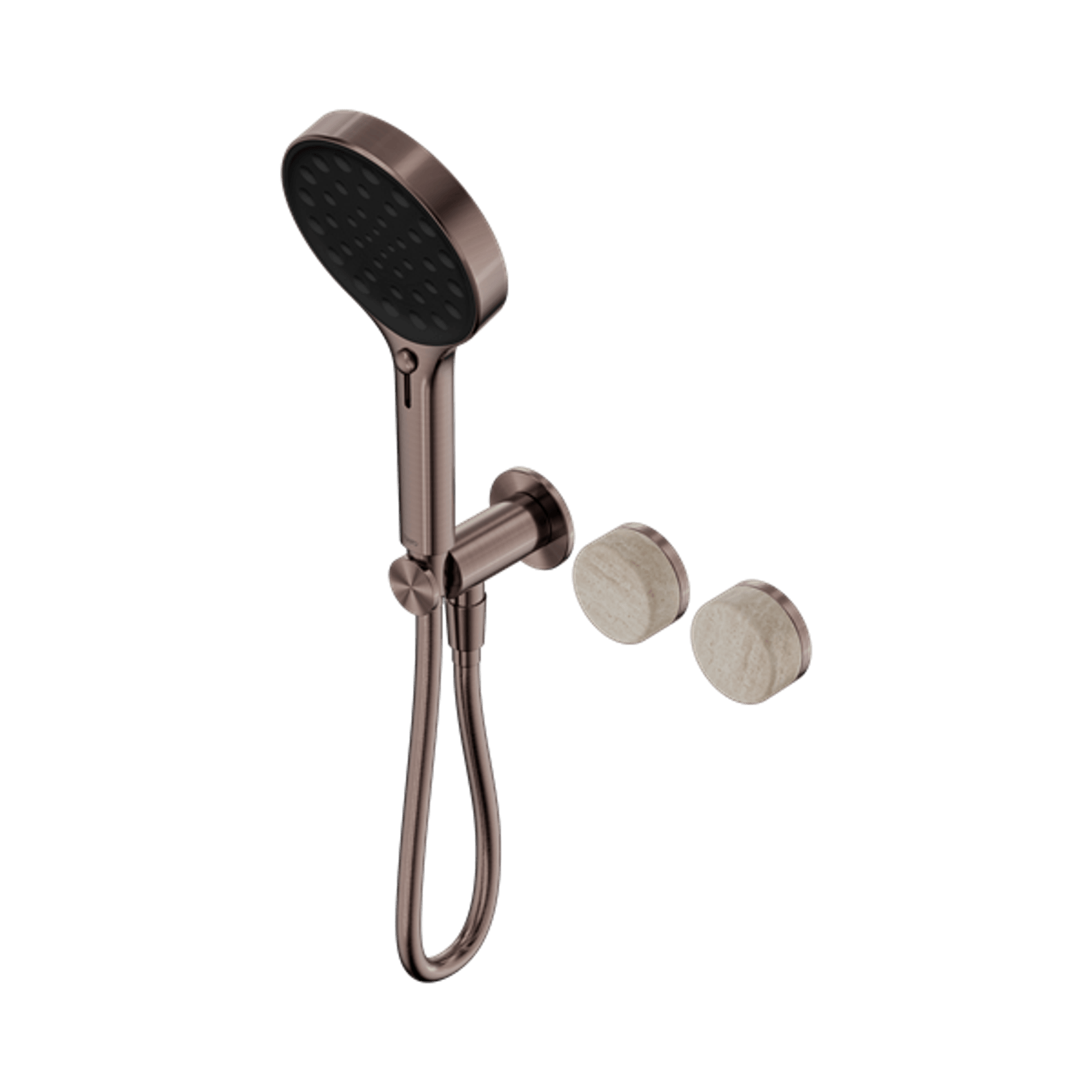 Serenity Shower System Rome Travertine Handle And Serenity Hand Shower Brushed Bronze gallery detail image