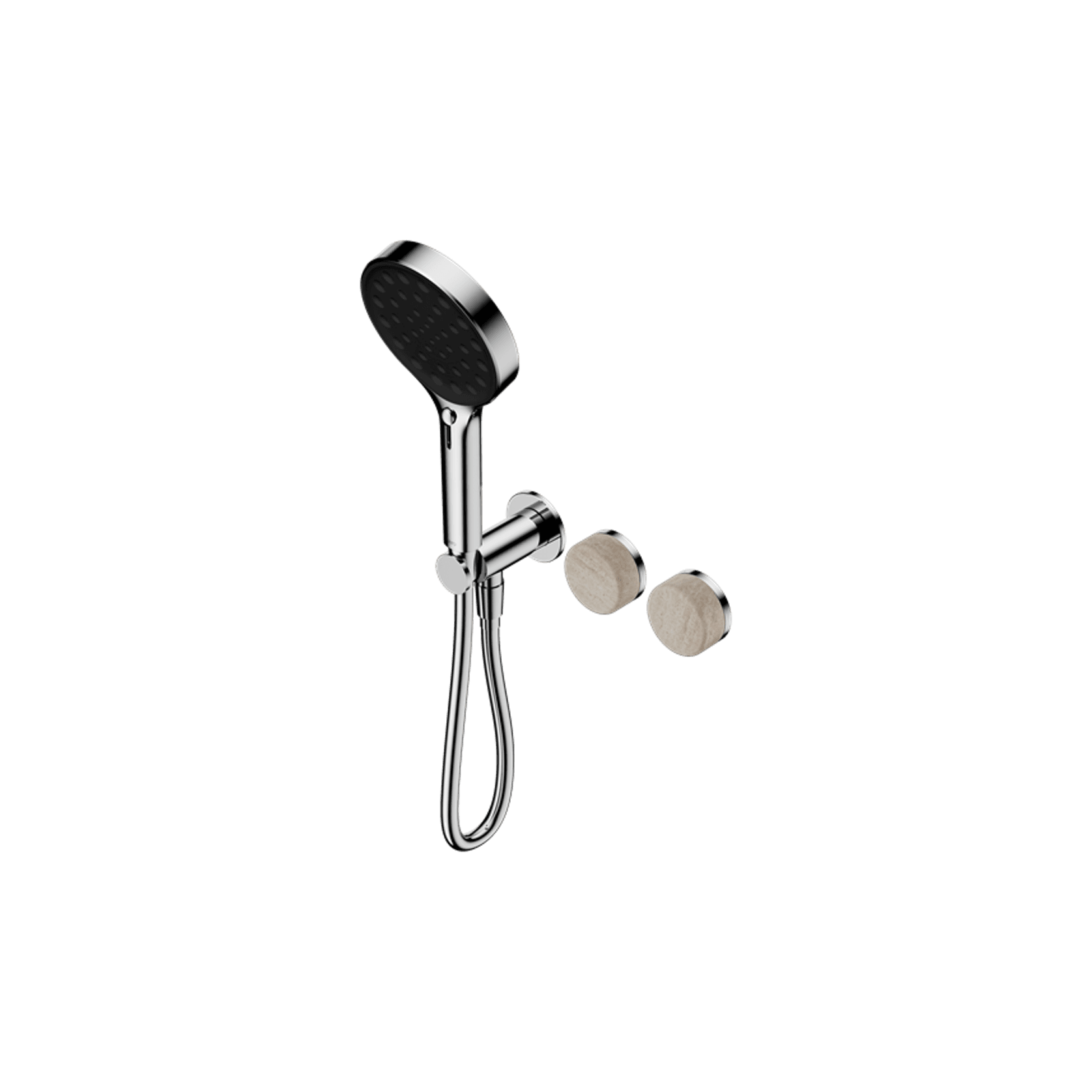 Serenity Shower System Rome Travertine Handle And Serenity Hand Shower Chrome gallery detail image