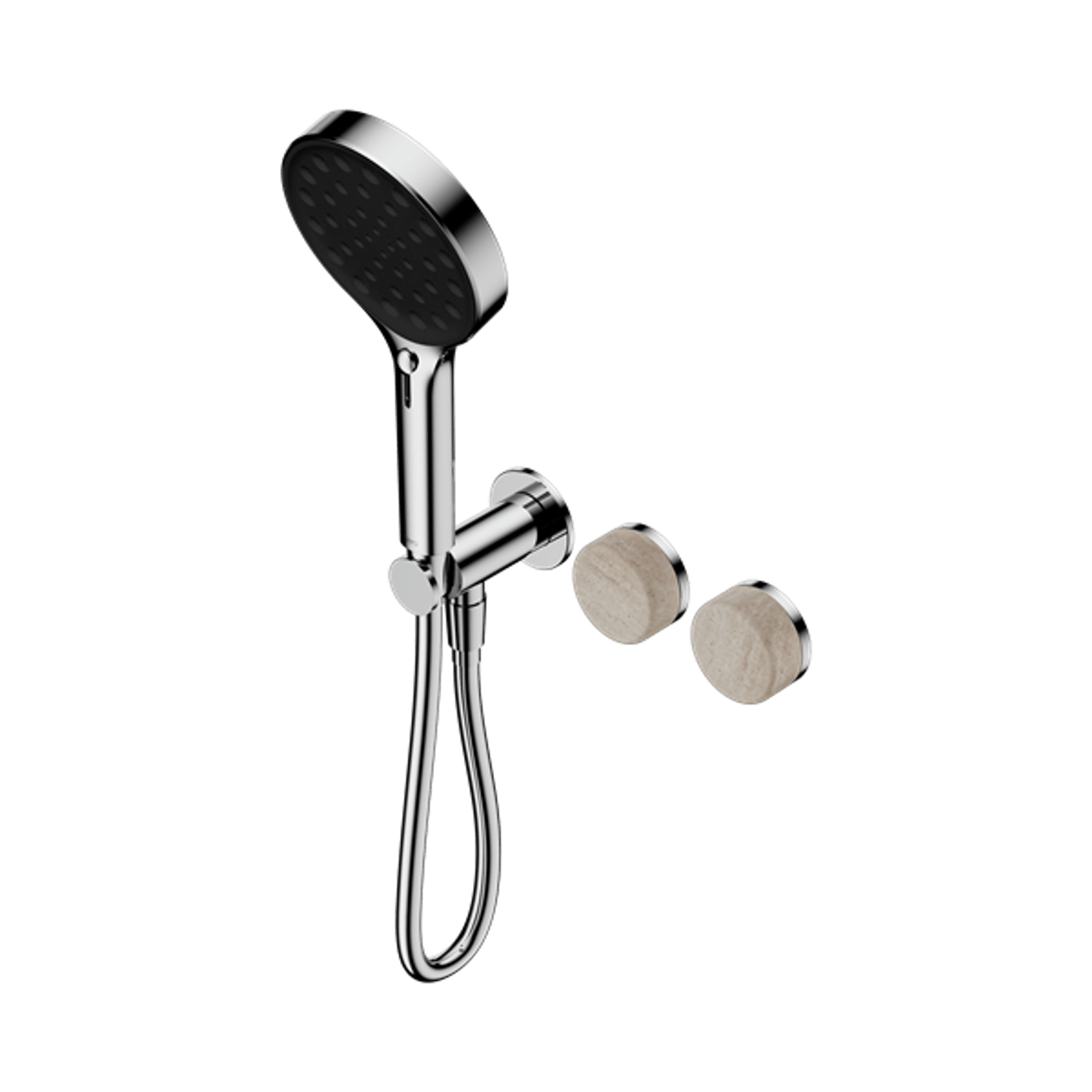 Serenity Shower System Rome Travertine Handle And Serenity Hand Shower Chrome gallery detail image