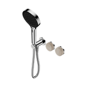 Serenity Shower System Rome Travertine Handle And Serenity Hand Shower Chrome gallery detail image