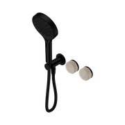 Serenity Shower System Rome Travertine Handle And Serenity Hand Shower Matte Black gallery detail image