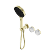 Serenity Shower System Arabescato Corchia Handle And Serenity Hand Shower Brushed Gold gallery detail image
