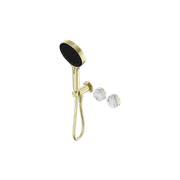 Serenity Shower System Arabescato Corchia Handle And Serenity Hand Shower Brushed Gold gallery detail image