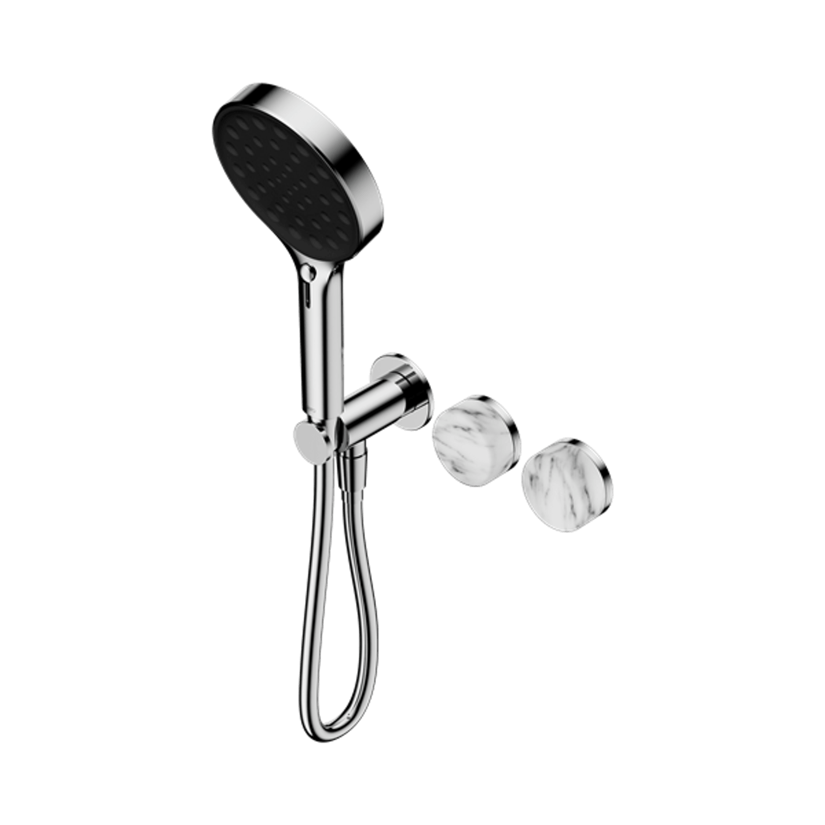 Serenity Shower System Arabescato Corchia Handle And Serenity Hand Shower Chrome gallery detail image