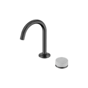Serenity Basin Mixer Arc Spout Carrara Handle Gun Metal gallery detail image