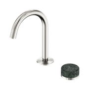 Serenity Basin Mixer Arc Spout Verde Alpi Handle Brushed Nickel gallery detail image