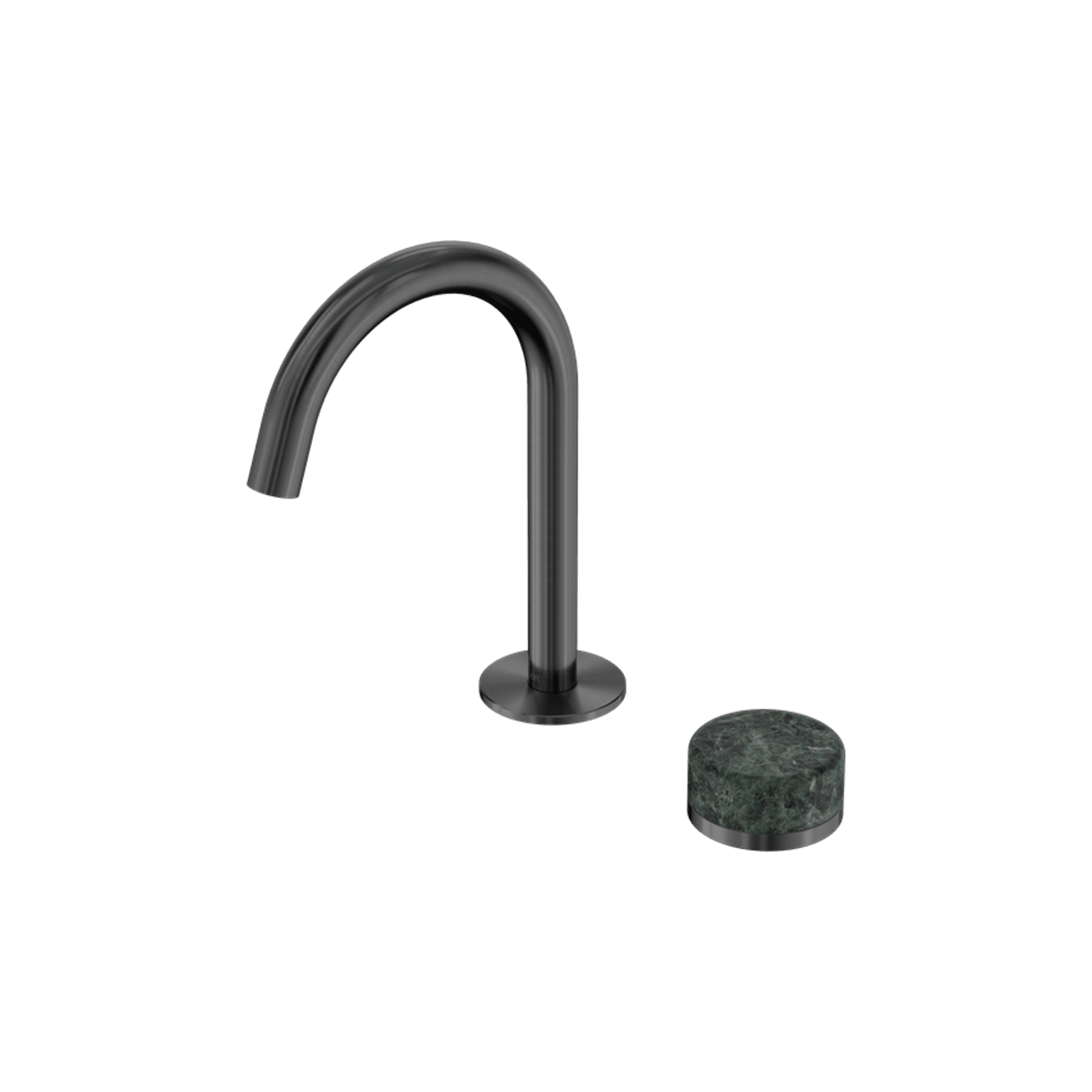 Serenity Basin Mixer Arc Spout Verde Alpi Handle Gun Metal gallery detail image