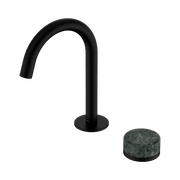 Serenity Basin Mixer Arc Spout Verde Alpi Handle Matte Black gallery detail image
