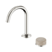 Serenity Basin Mixer Arc Spout Rome Travertine Handle Brushed Nickel gallery detail image