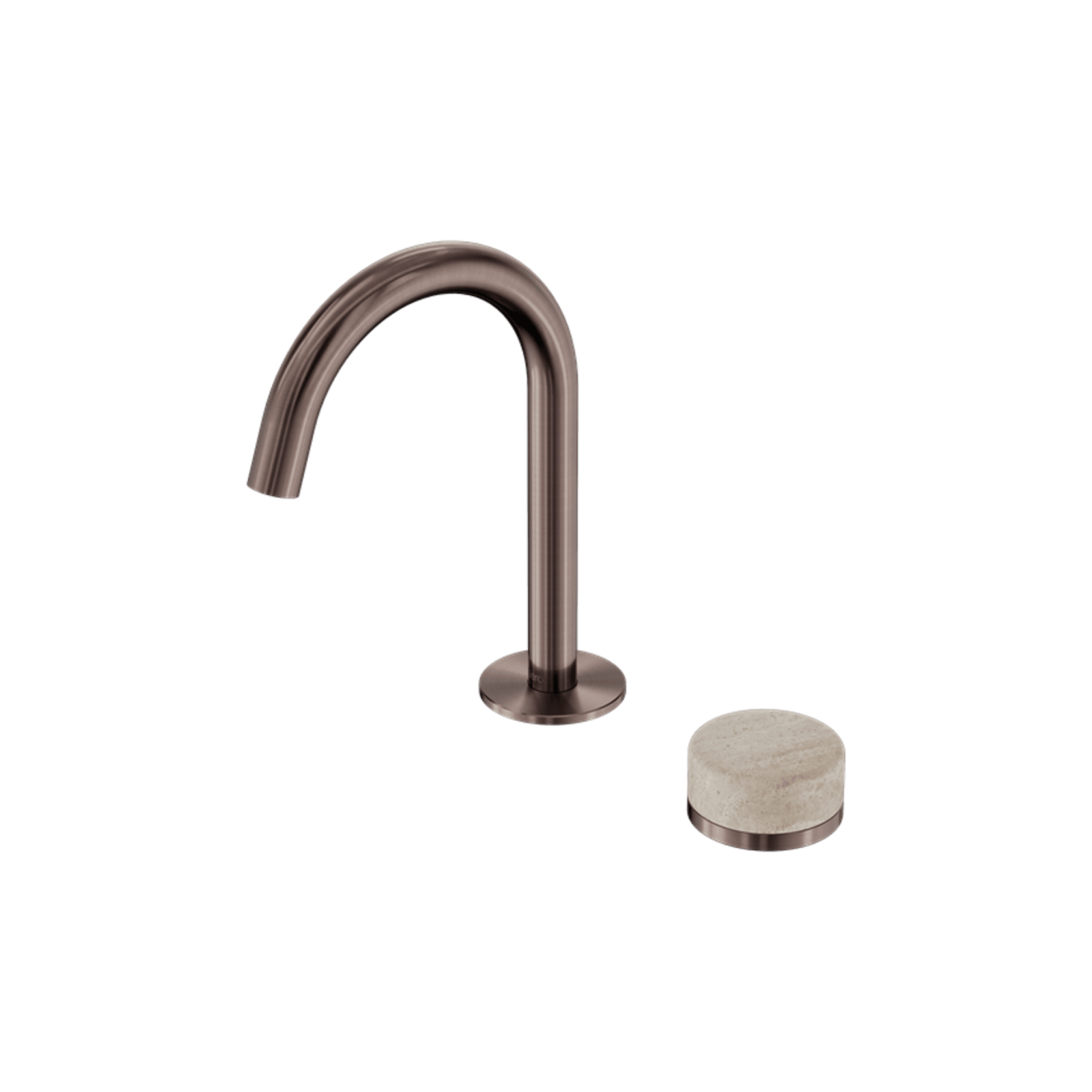 Serenity Basin Mixer Arc Spout Rome Travertine Handle Brushed Bronze gallery detail image