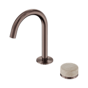 Serenity Basin Mixer Arc Spout Rome Travertine Handle Brushed Bronze gallery detail image
