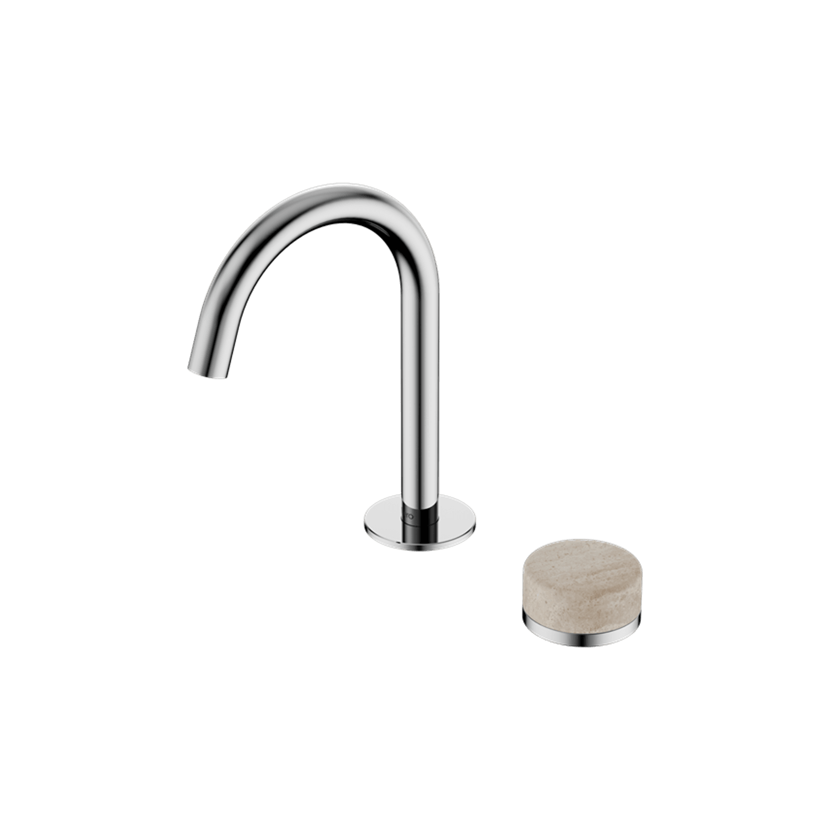 Serenity Basin Mixer Arc Spout Rome Travertine Handle Chrome gallery detail image