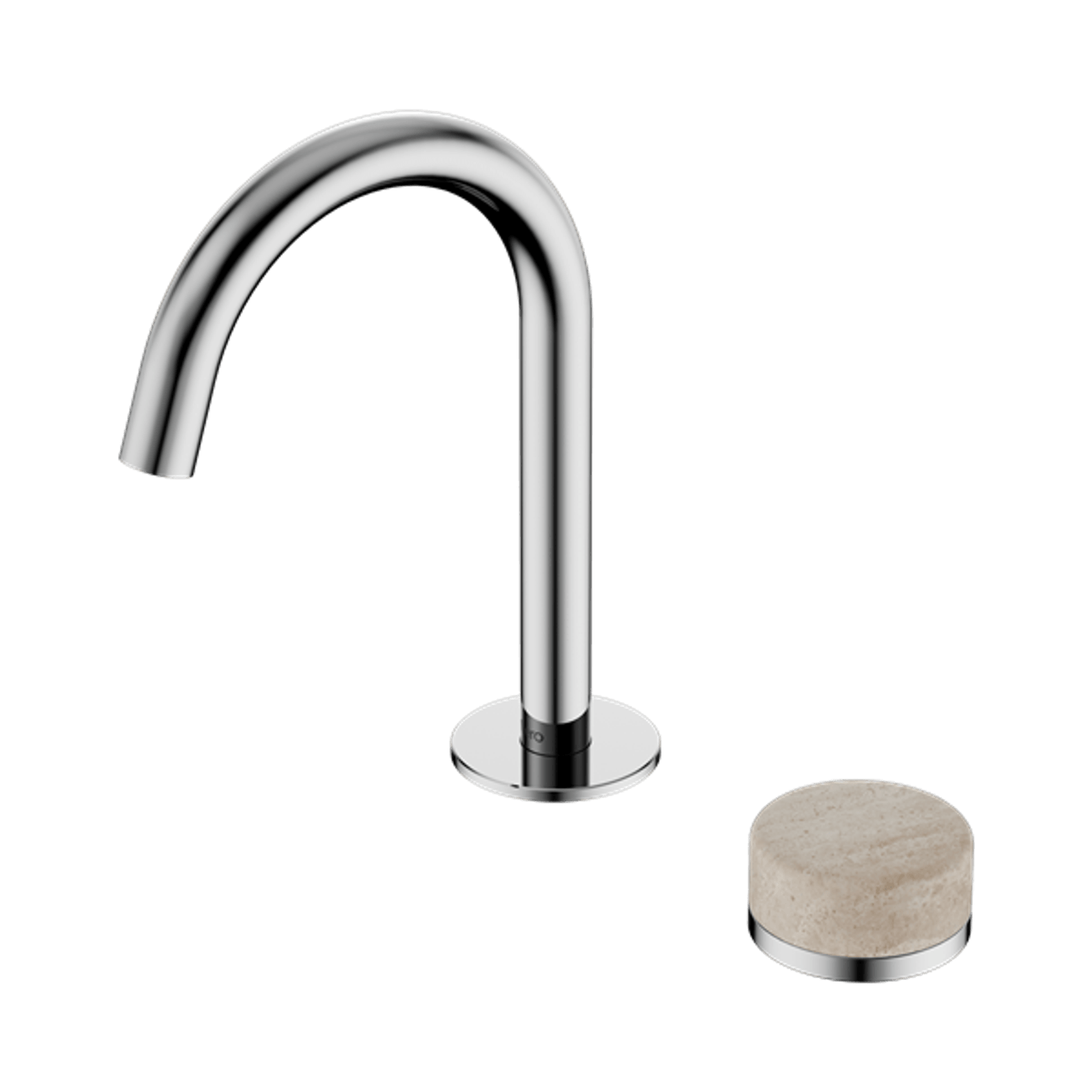 Serenity Basin Mixer Arc Spout Rome Travertine Handle Chrome gallery detail image