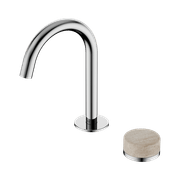 Serenity Basin Mixer Arc Spout Rome Travertine Handle Chrome gallery detail image