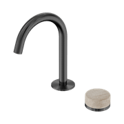 Serenity Basin Mixer Arc Spout Rome Travertine Handle Gun Metal gallery detail image