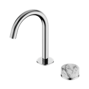 Serenity Basin Mixer Arc Spout Arabescato Corchia Handle Chrome gallery detail image