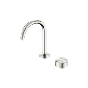Serenity Basin Mixer Arc Spout Metal Handle Brushed Nickel gallery detail image