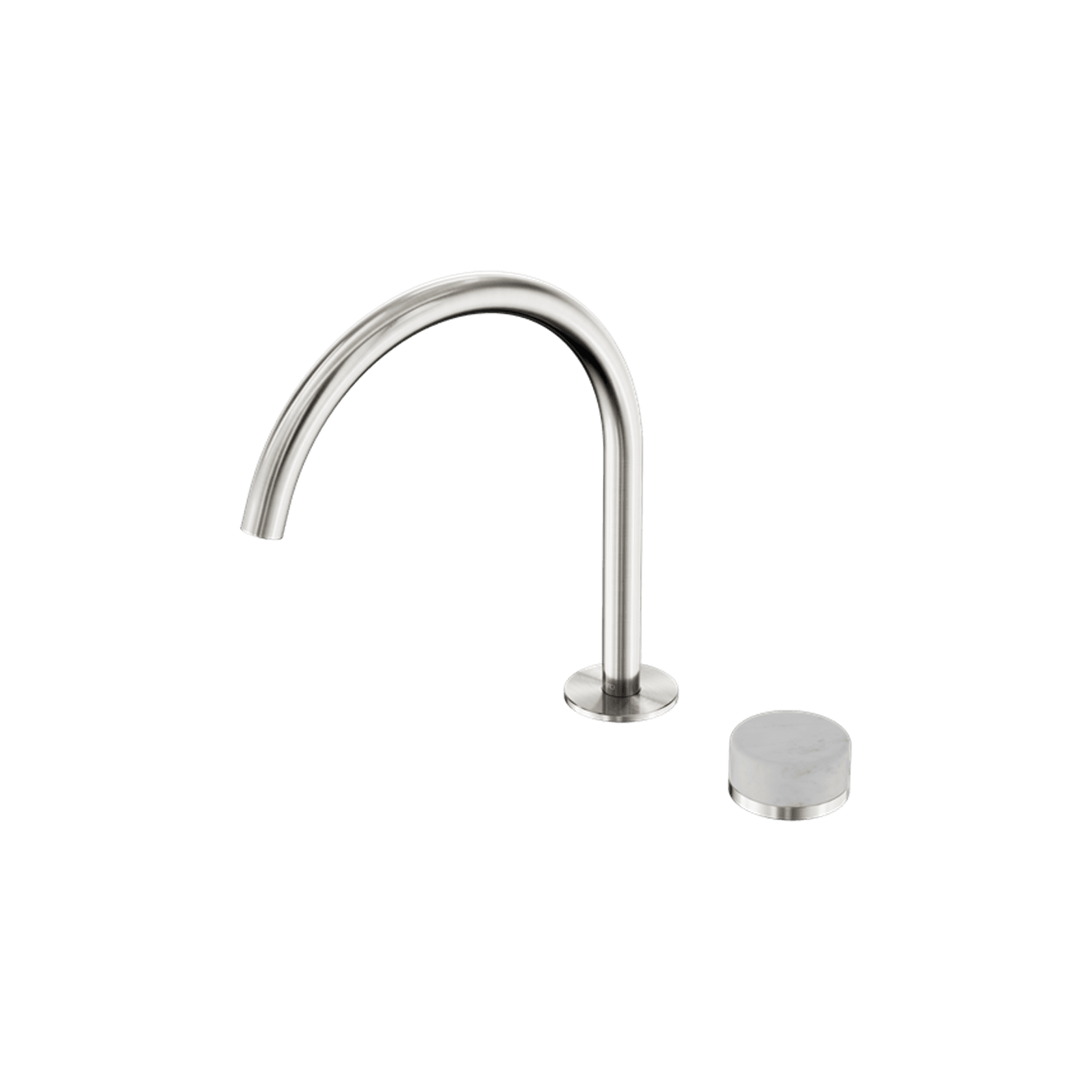 Serenity Bath/Kitchen Mixer Arc Spout Carrara Handle Brushed Nickel gallery detail image
