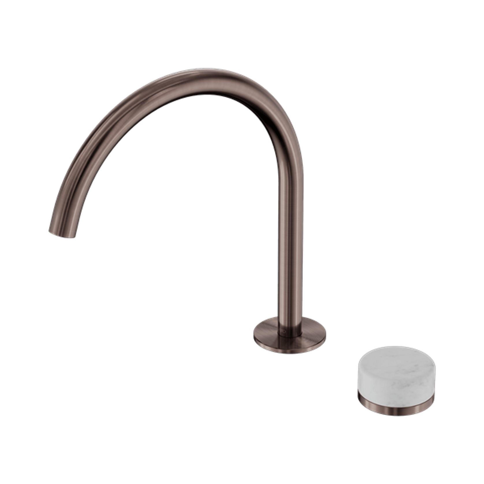 Serenity Bath/Kitchen Mixer Arc Spout Carrara Handle Brushed Bronze gallery detail image