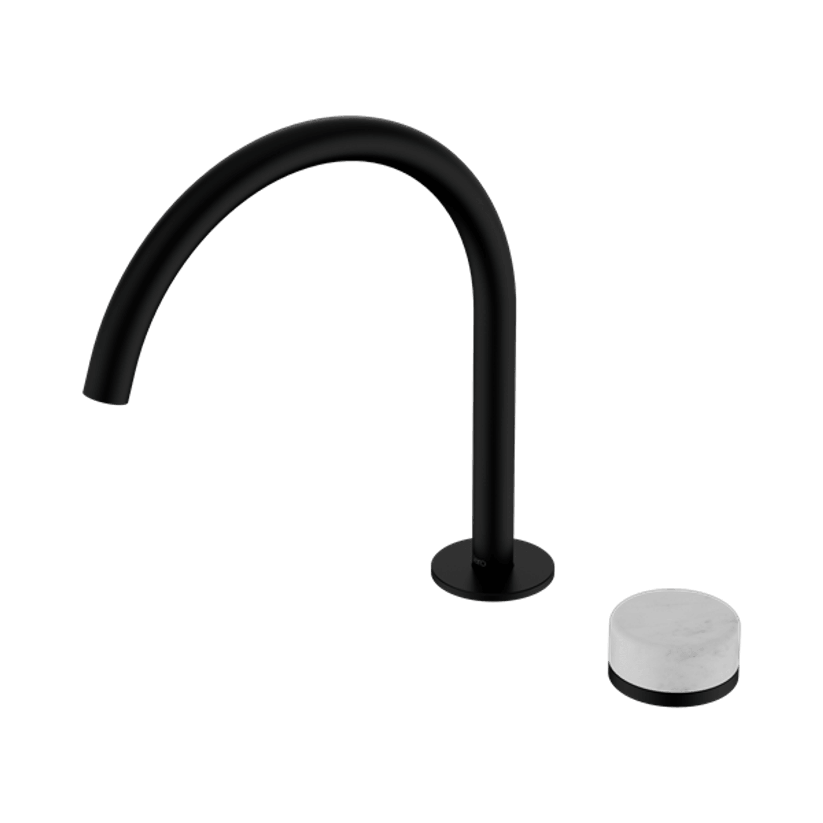Serenity Bath/Kitchen Mixer Arc Spout Carrara Handle Matte Black gallery detail image
