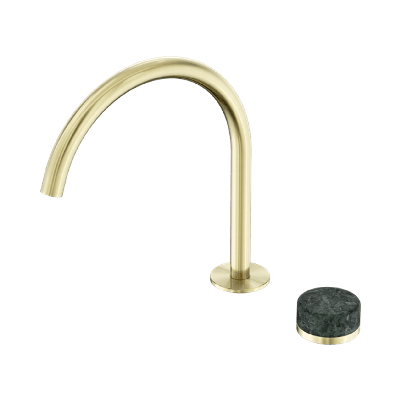 Serenity Bath/Kitchen Mixer Arc Spout Verde Alpi Handle Brushed Gold gallery detail image