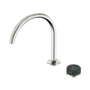 Serenity Bath/Kitchen Mixer Arc Spout Verde Alpi Handle Brushed Nickel gallery detail image
