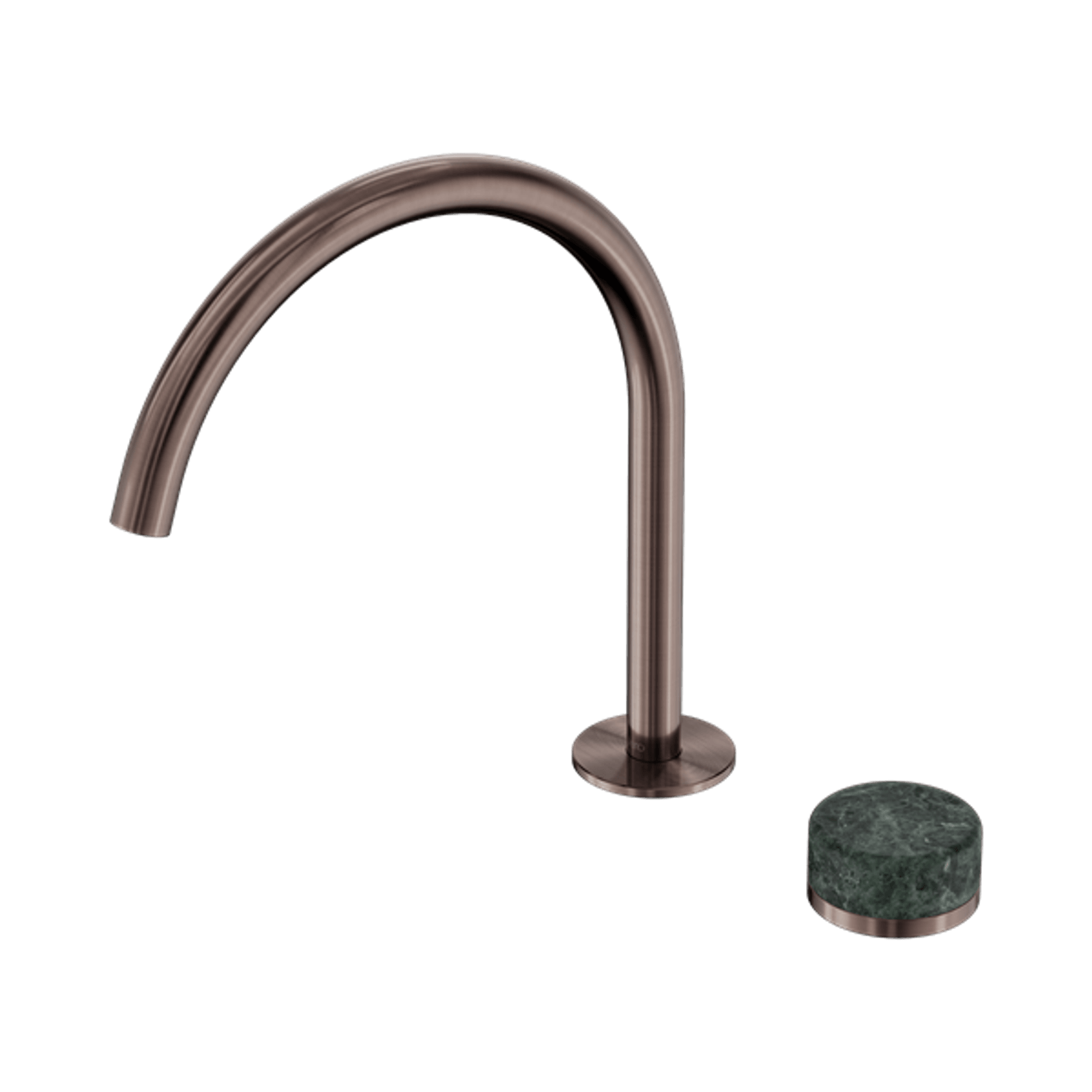 Serenity Bath/Kitchen Mixer Arc Spout Verde Alpi Handle Brushed Bronze gallery detail image