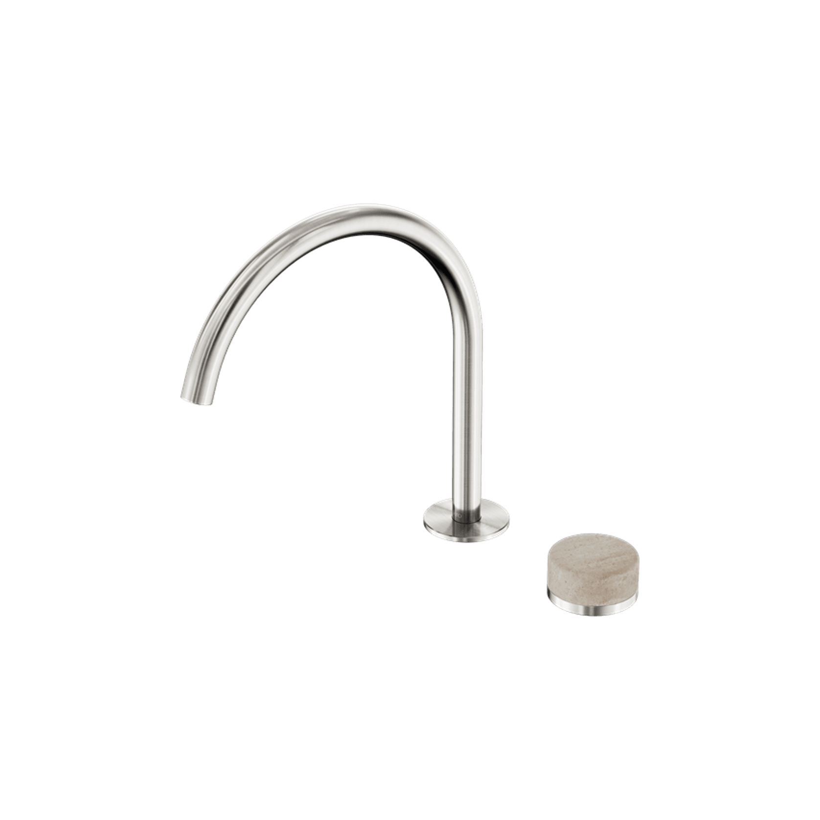 Serenity Bath/Kitchen Mixer Arc Spout Rome Travertine Handle Brushed Nickel gallery detail image