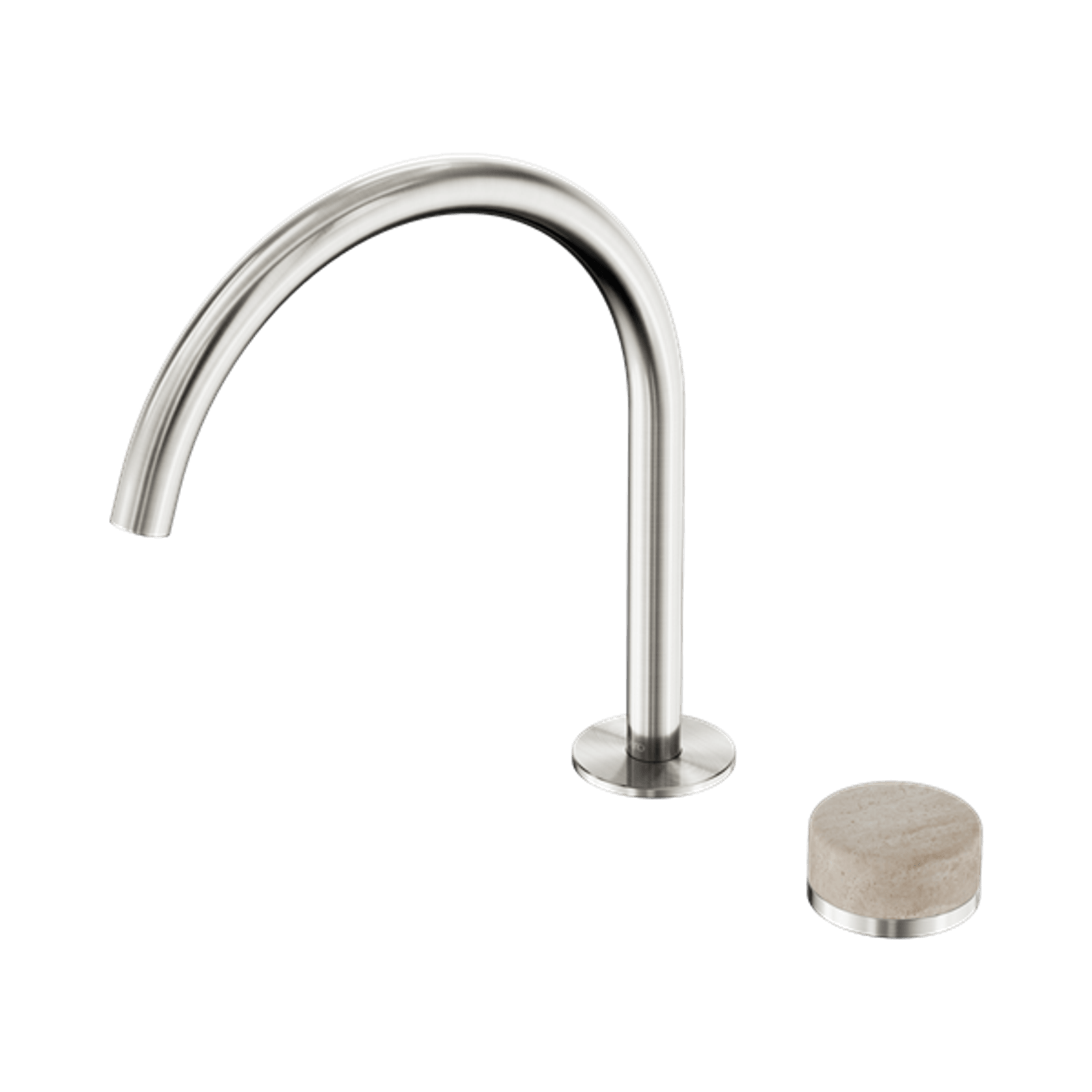 Serenity Bath/Kitchen Mixer Arc Spout Rome Travertine Handle Brushed Nickel gallery detail image