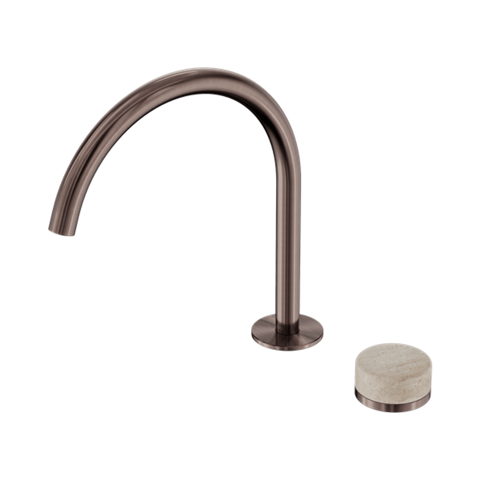 Serenity Bath/Kitchen Mixer Arc Spout Rome Travertine Handle Brushed Bronze gallery detail image