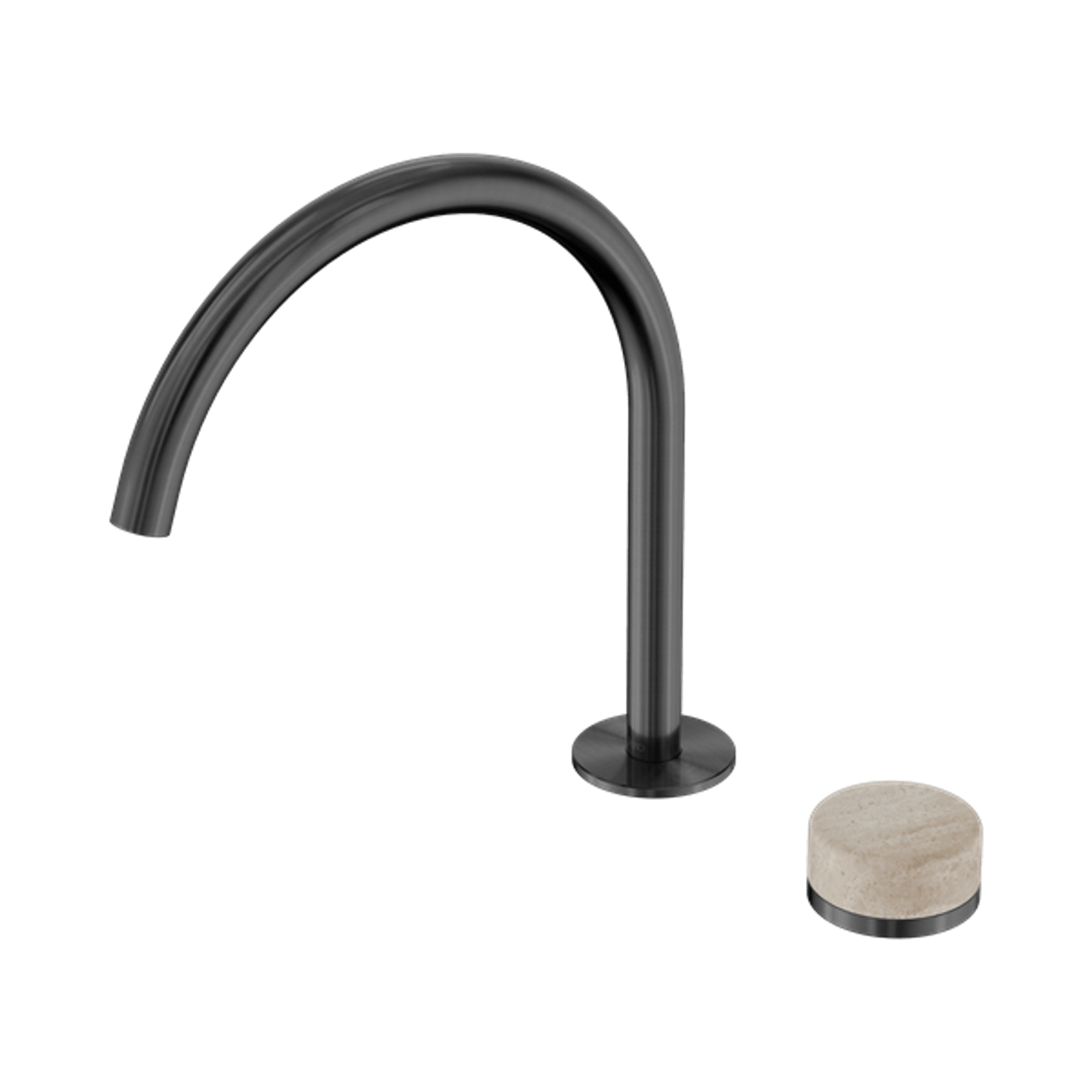 Serenity Bath/Kitchen Mixer Arc Spout Rome Travertine Handle Gun Metal gallery detail image