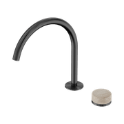 Serenity Bath/Kitchen Mixer Arc Spout Rome Travertine Handle Gun Metal gallery detail image