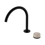 Serenity Bath/Kitchen Mixer Arc Spout Rome Travertine Handle Matte Black gallery detail image