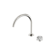 Serenity Bath/Kitchen Mixer Arc Spout Arabescato Corchia Handle Brushed Nickel gallery detail image