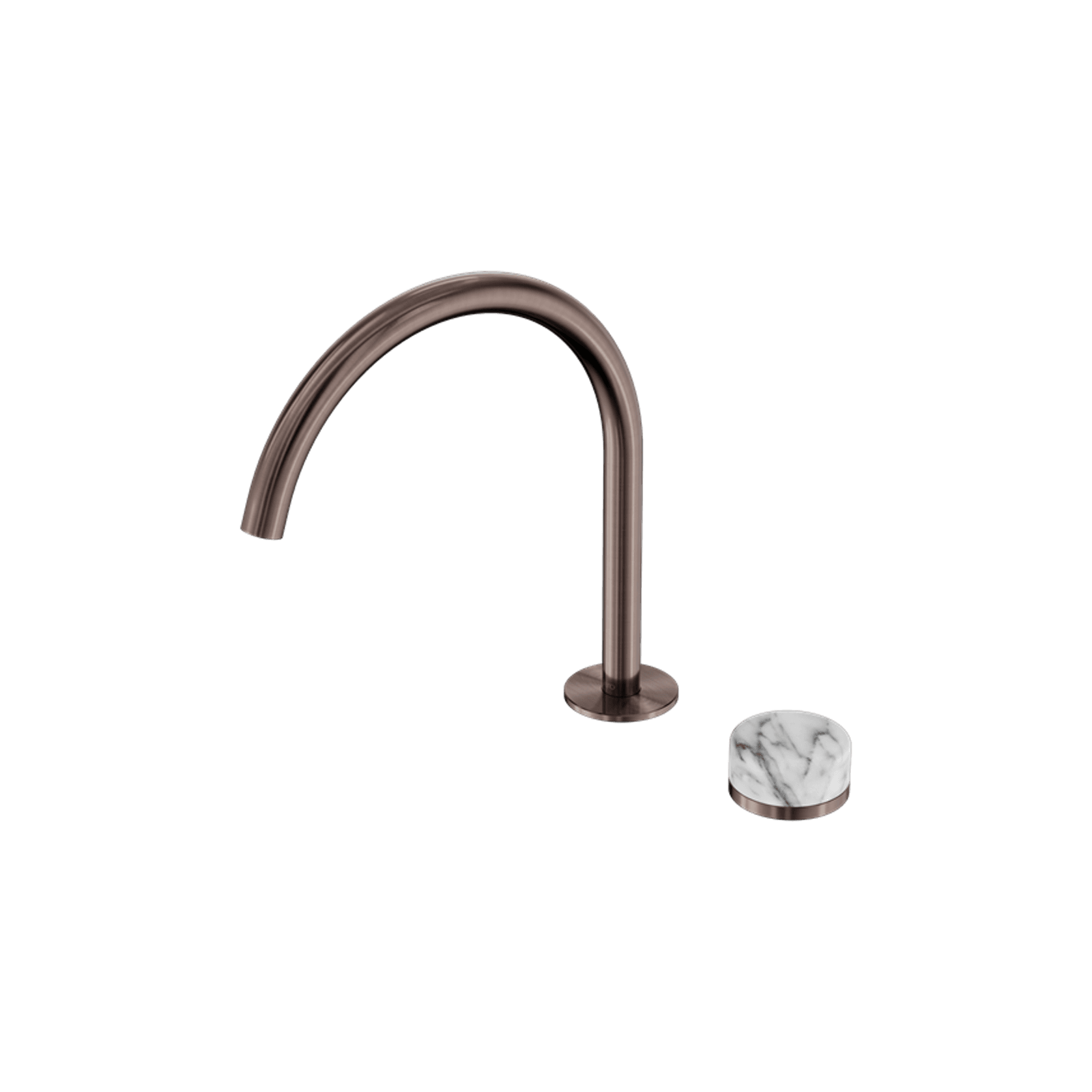 Serenity Bath/Kitchen Mixer Arc Spout Arabescato Corchia Handle Brushed Bronze gallery detail image