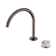 Serenity Bath/Kitchen Mixer Arc Spout Arabescato Corchia Handle Brushed Bronze gallery detail image