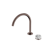 Serenity Bath/Kitchen Mixer Arc Spout Arabescato Corchia Handle Brushed Bronze gallery detail image