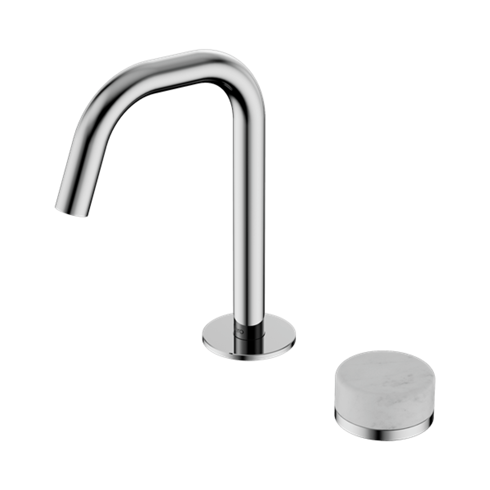 Serenity Basin Mixer Edge Spout Carrara Handle Chrome gallery detail image