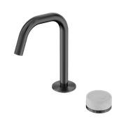Serenity Basin Mixer Edge Spout Carrara Handle Gun Metal gallery detail image