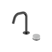 Serenity Basin Mixer Edge Spout Carrara Handle Gun Metal gallery detail image