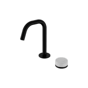Serenity Basin Mixer Edge Spout Carrara Handle Matte Black gallery detail image