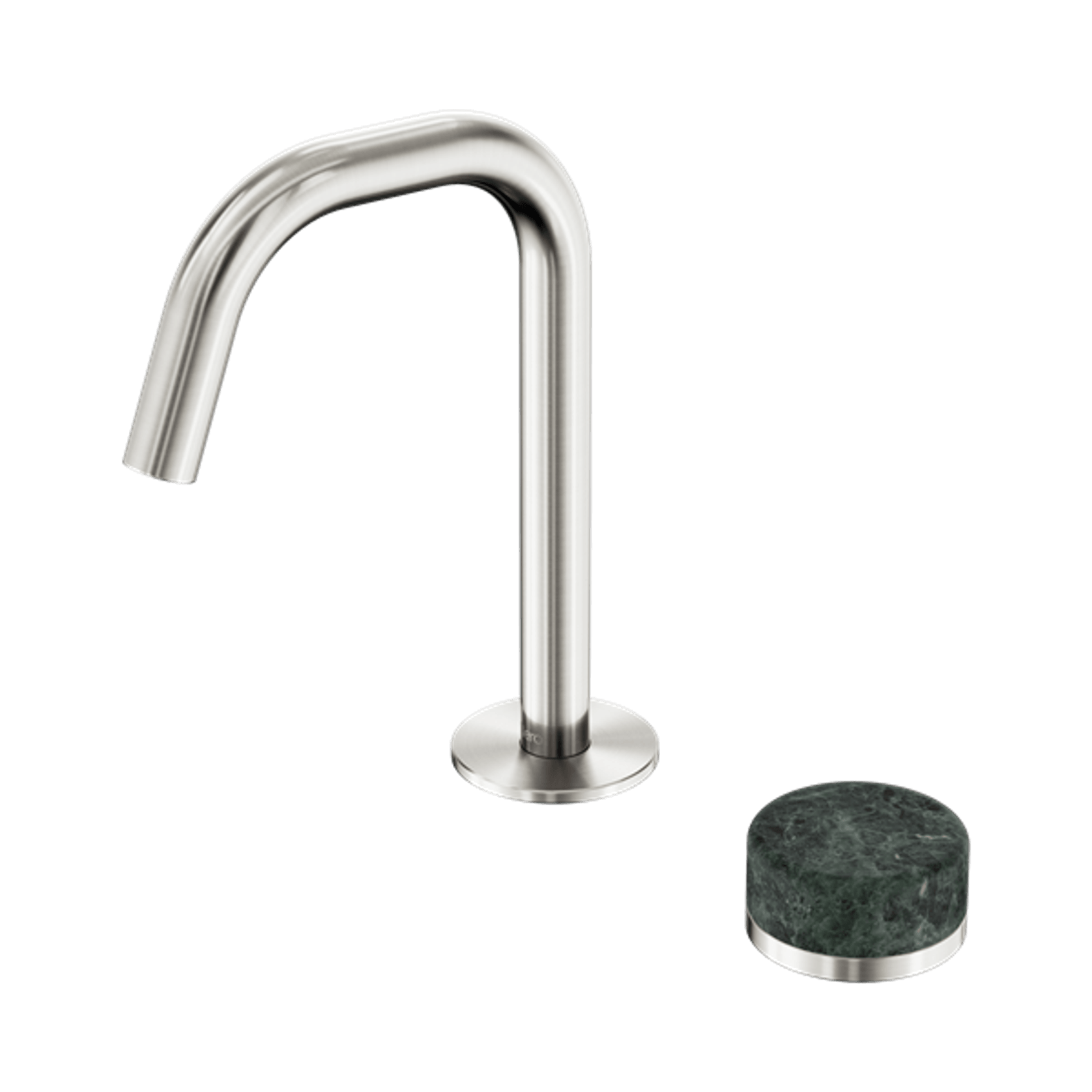 Serenity Basin Mixer Edge Spout Verde Alpi Handle Brushed Nickel gallery detail image